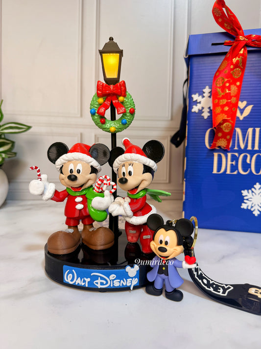 LAMPARA CON AUDIO  MICKEY Y MINI NAVIDAD